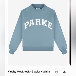 PARKE Glacier Blue Sweatshirt Varsity Mockneck XXL
